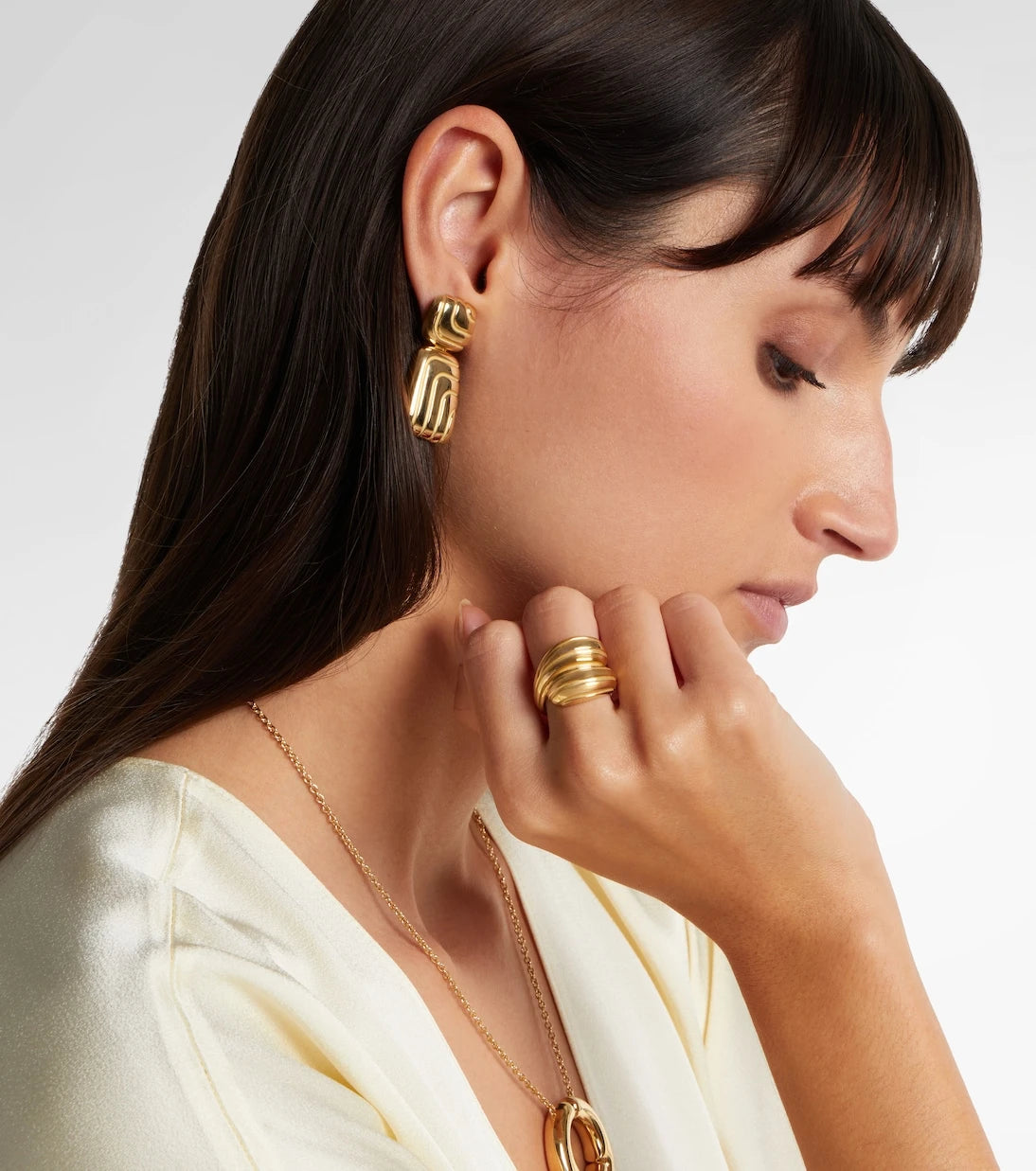Pamela Zamore - Labyrinth 18kt gold drop earrings