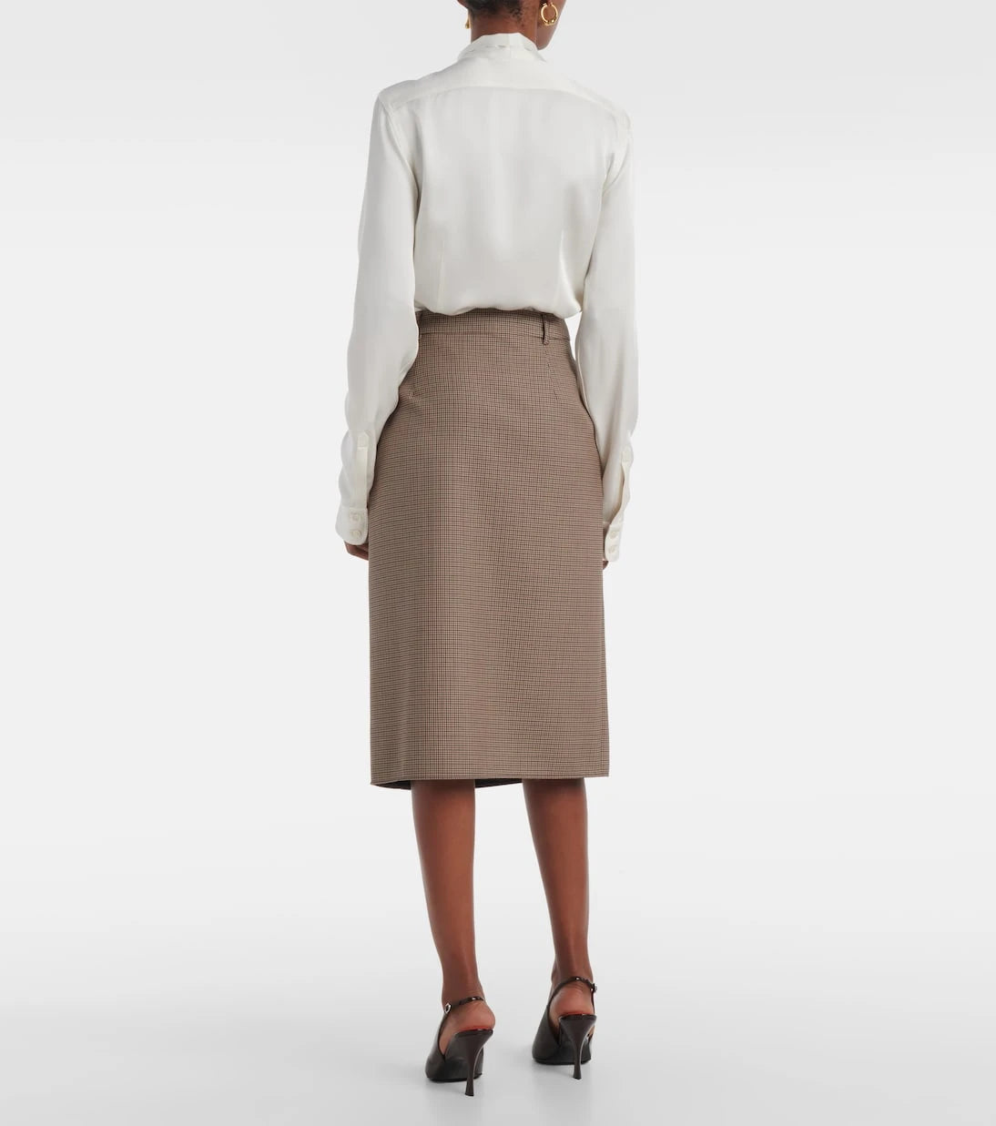 Stella McCartney - Houndstooth wool pencil skirt