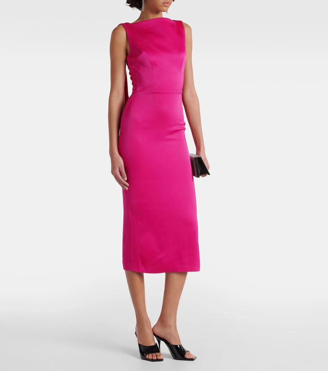Alex Perry - Draped satin crêpe midi dress