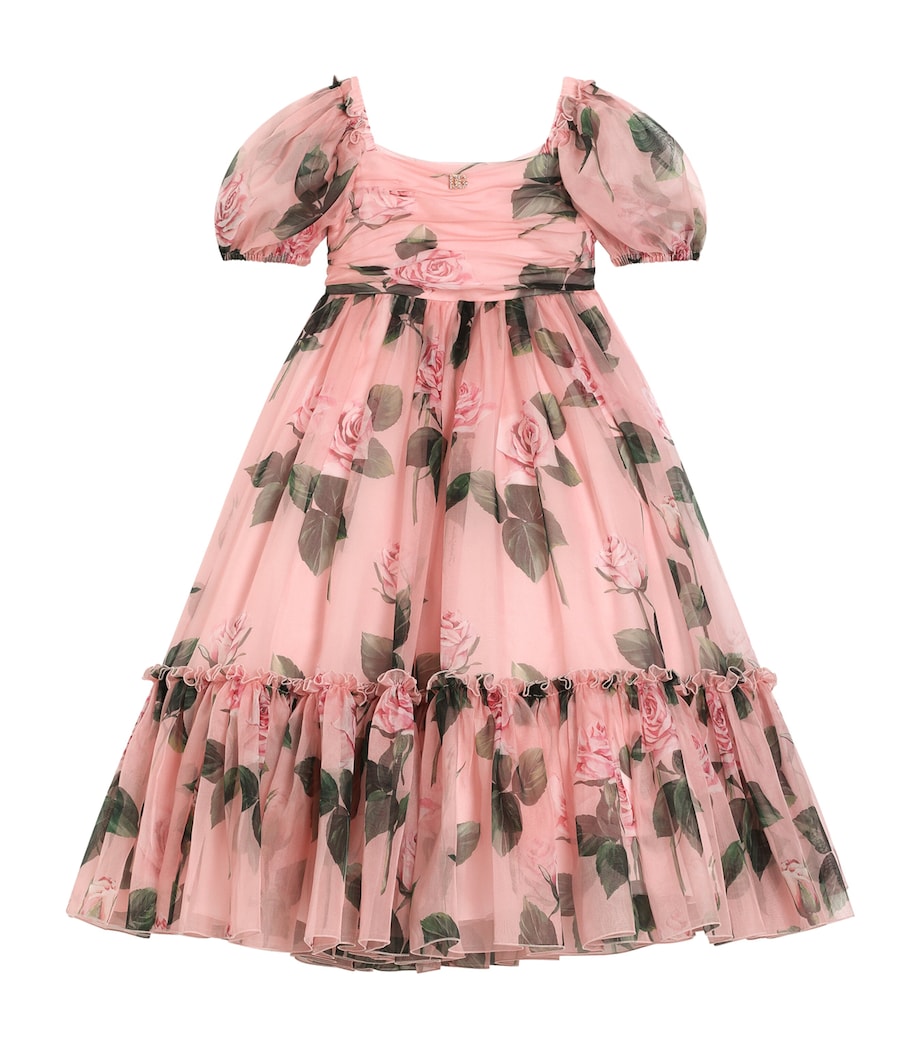 Dolce & Gabbana Kids Multi Silk-Blend Floral Dress (8-12+ Years)