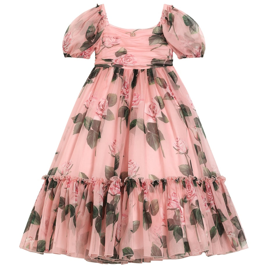 Dolce & Gabbana Kids Multi Silk-Blend Floral Dress (8-12+ Years)