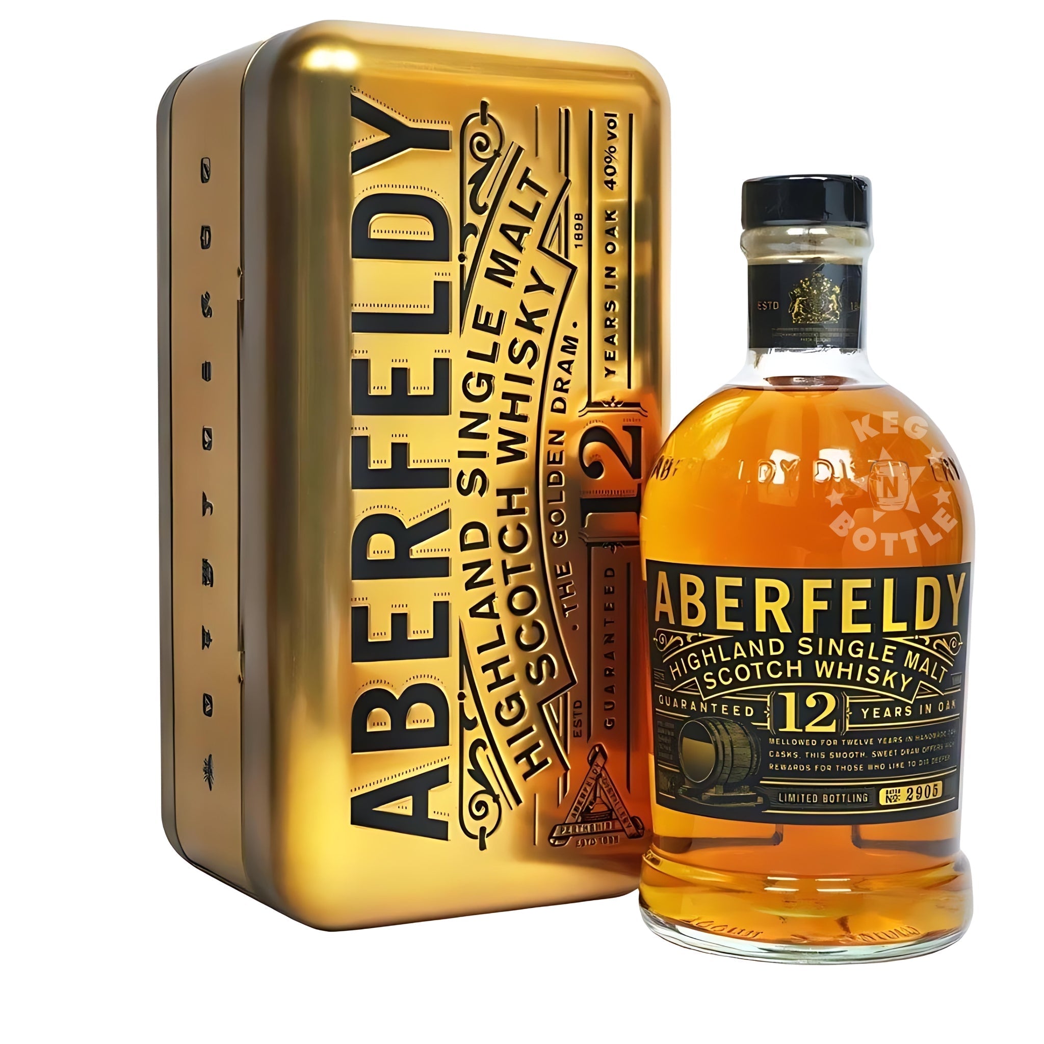 Aberfeldy 12 Year Old Gold Bar Whiskey Gift Pack (750ml)