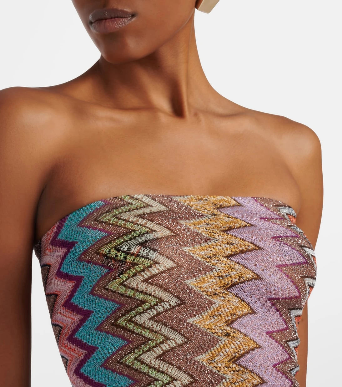 Missoni - فستان ماكسي لاميه بتصميم متعرج