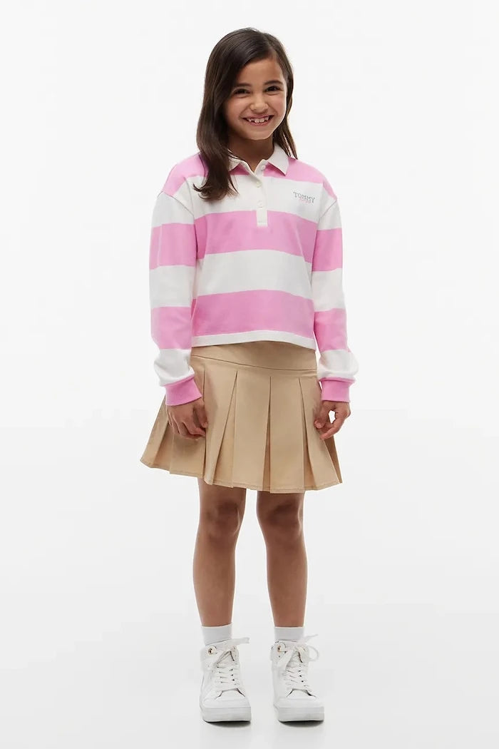 Tommy Hilfiger çocuklar için pamuklu uzun kollu bluz