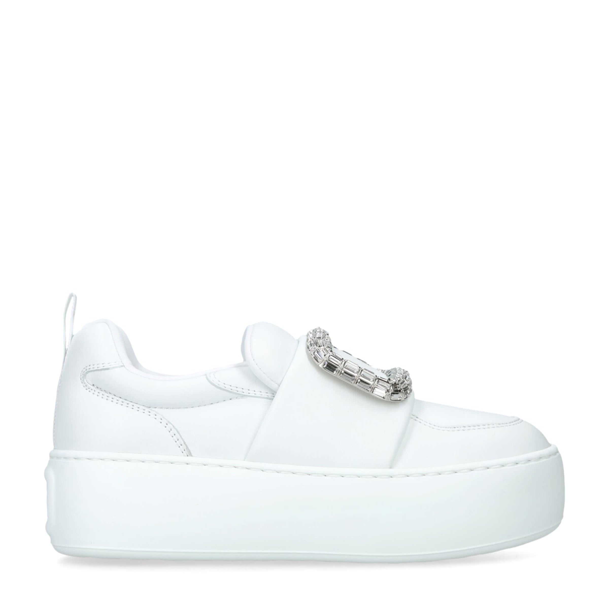 Roger Vivier White Leather Viv’ Up Sneakers