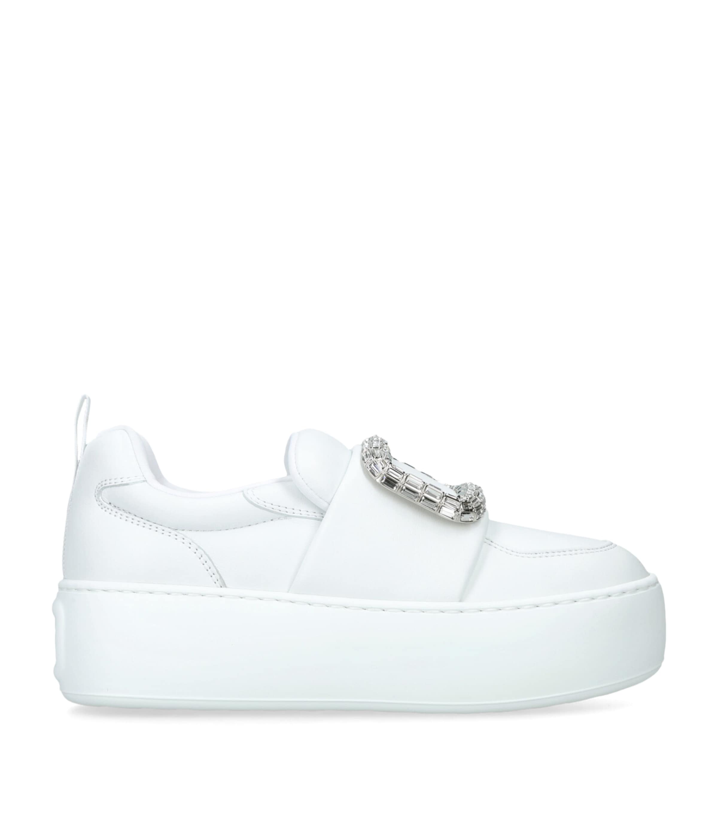 Roger Vivier White Leather Viv’ Up Sneakers
