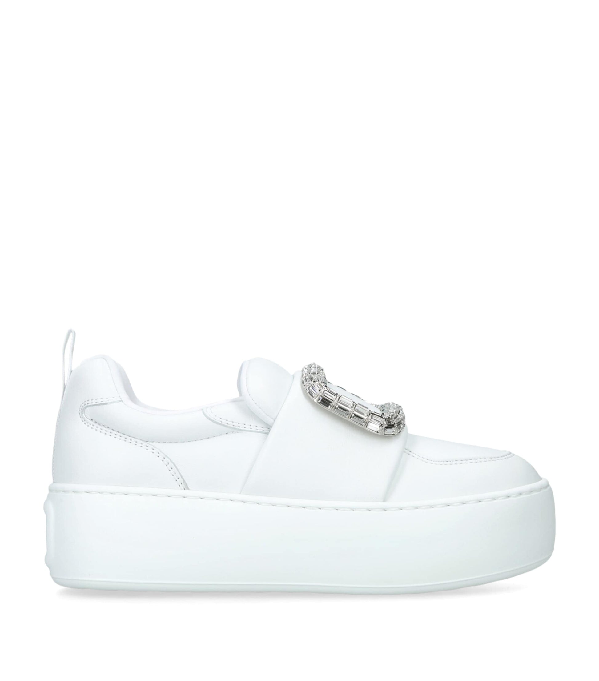 Roger Vivier White Leather Viv’ Up Sneakers
