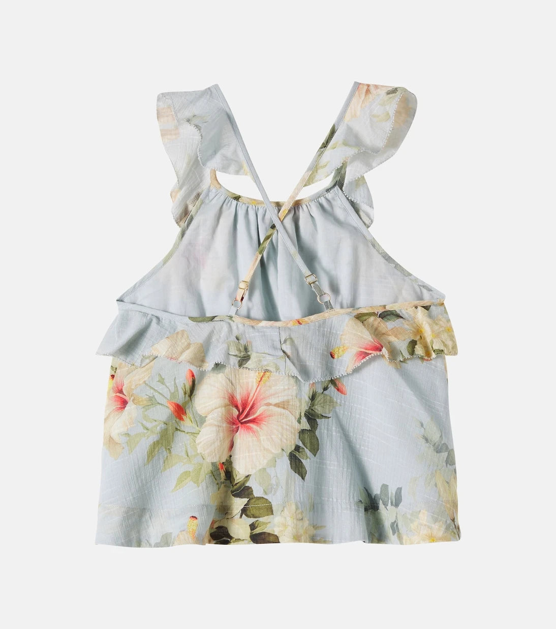 Zimmermann Kids - Mahon floral ruffled cotton tank top