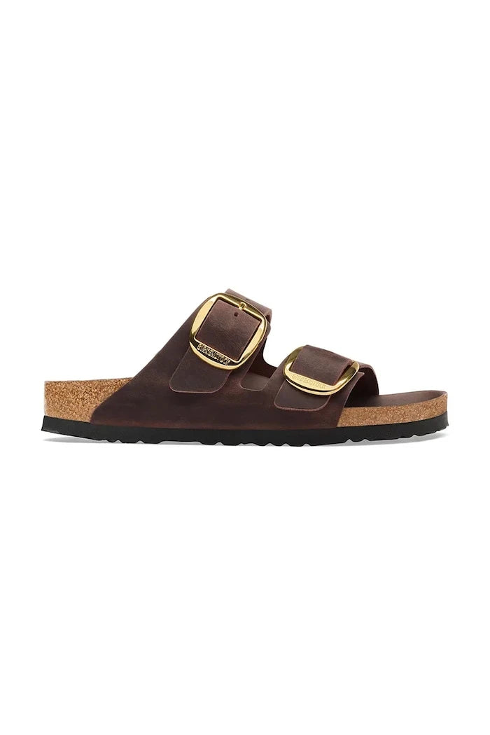 Birkenstock чехли дамски от кожа Arizona Big Buckle Oiled Leather
