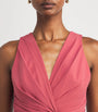 Pink V-Neck Criss-Cross Gown