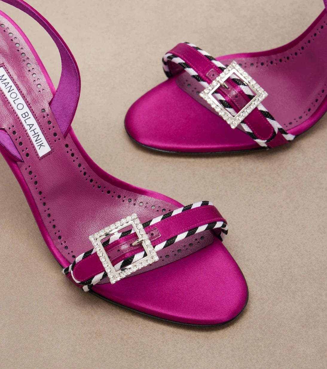 Manolo Blahnik - Sumbasan embellished satin sandals
