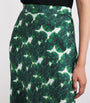 Green Silk Printed Maxi Skirt