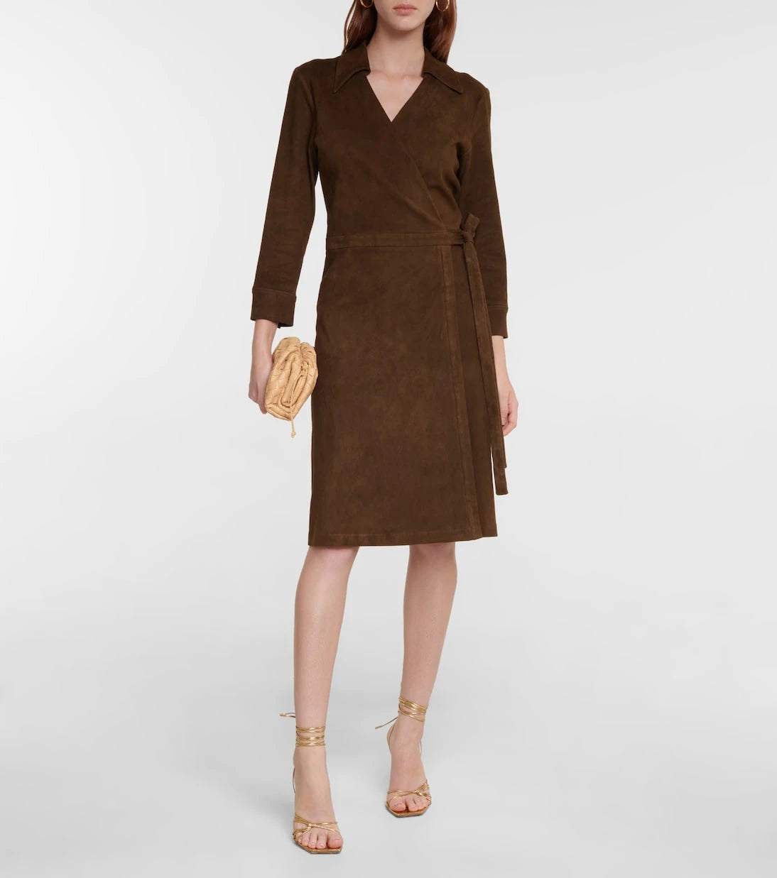 Stouls - Ross suede wrap midi dress