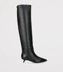 Alevi Black Leather Derby Knee-High Boots 35