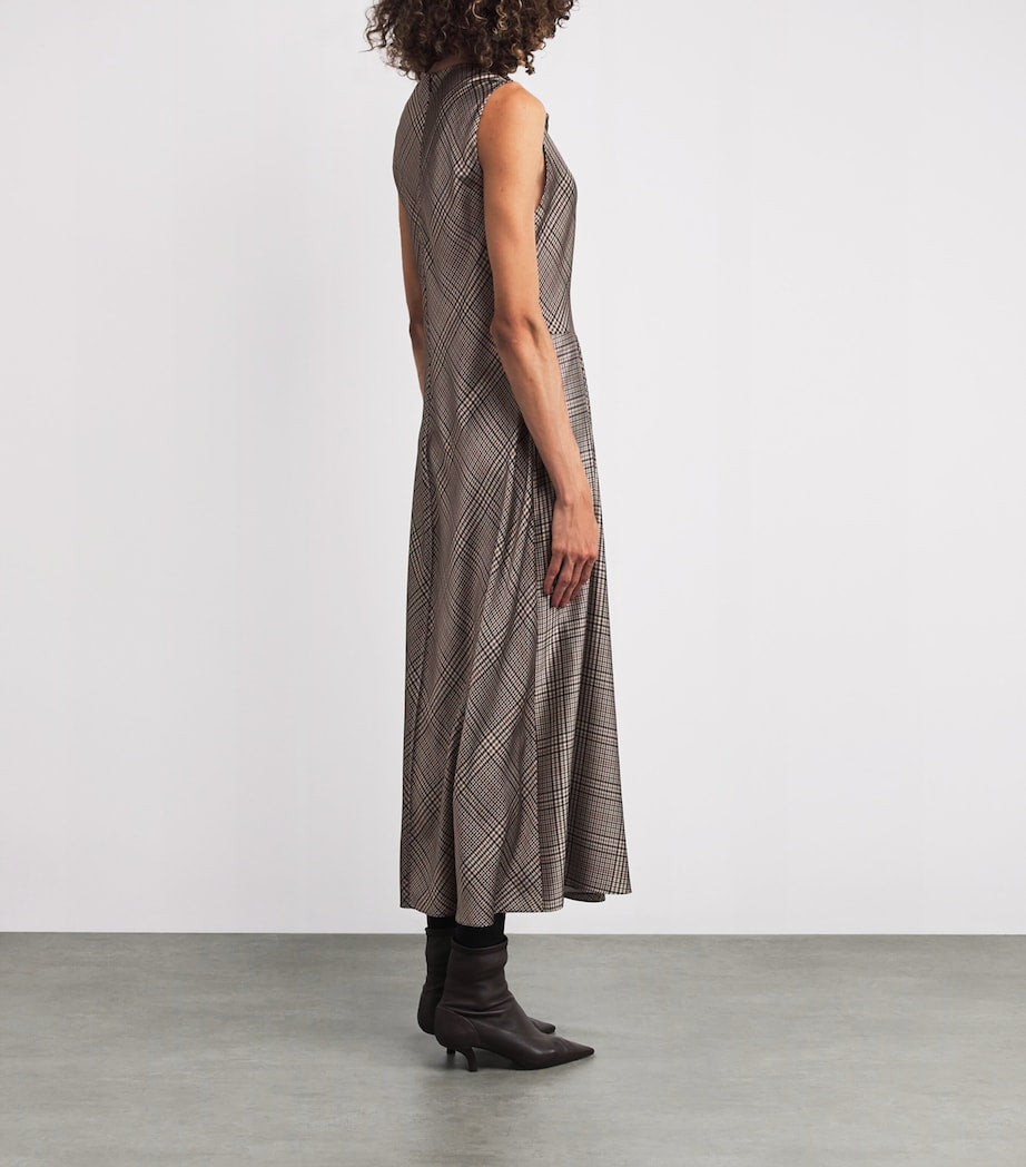 Vince Brown Satin Cowl-Neck Maxi Dress