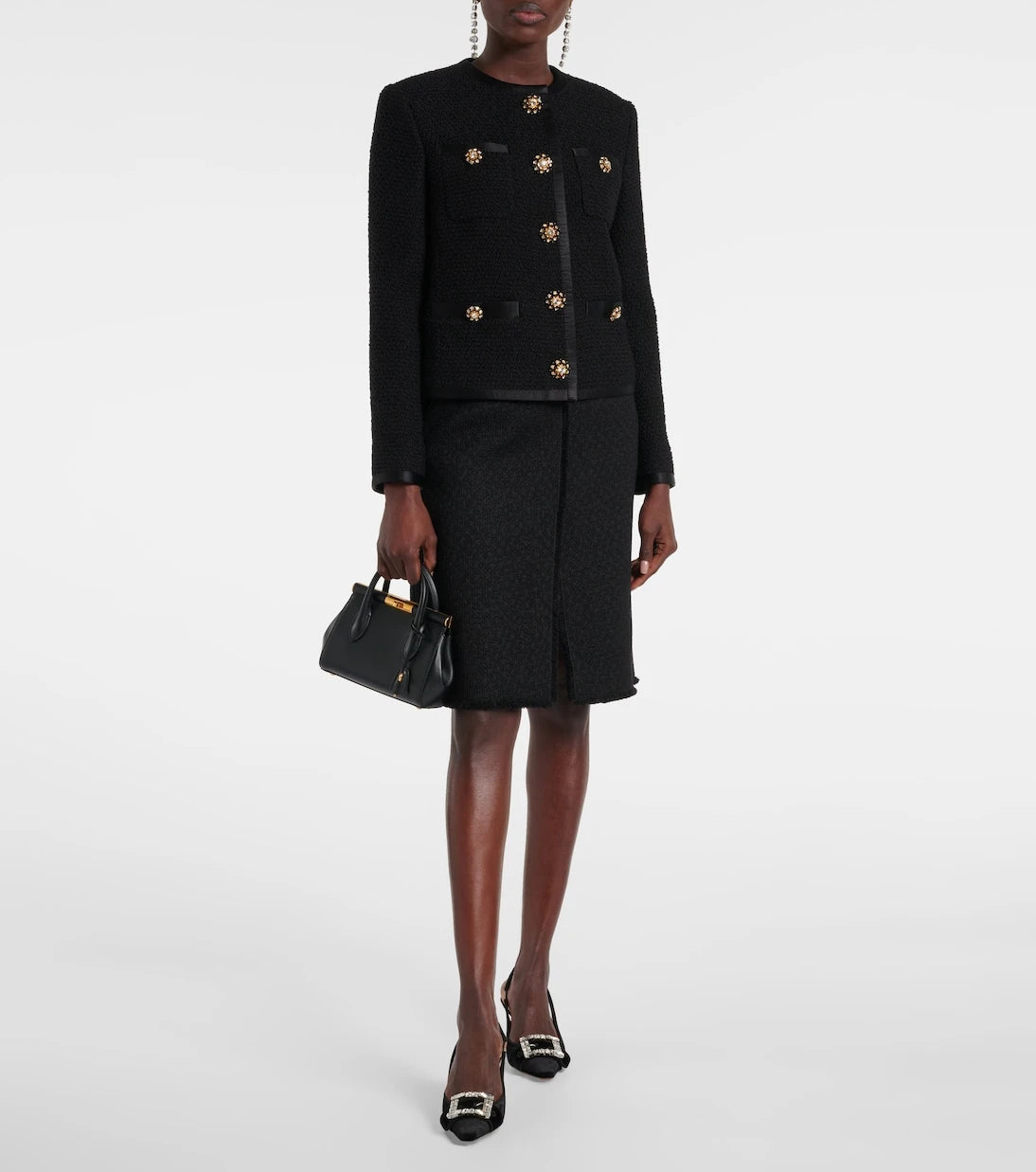Dolce&Gabbana - Embellished velvet slingback pumps