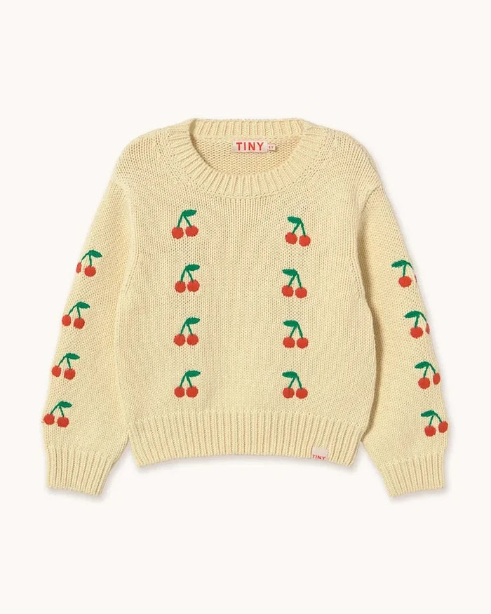 Детски памучен пуловер Tinycottons MINI CHERRIES SWEATER