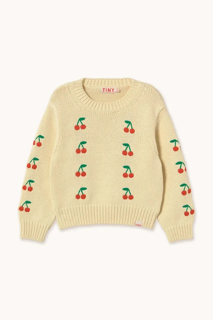 Детски памучен пуловер Tinycottons MINI CHERRIES SWEATER