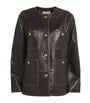 Brown Leather Distressed Jacket