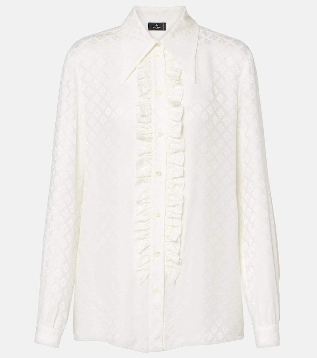 Etro - Printed silk-blend satin blouse
