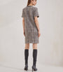 Brunello Cucinelli White Wool-Blend Checked Mini Dress