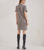 Brunello Cucinelli White Wool-Blend Checked Mini Dress