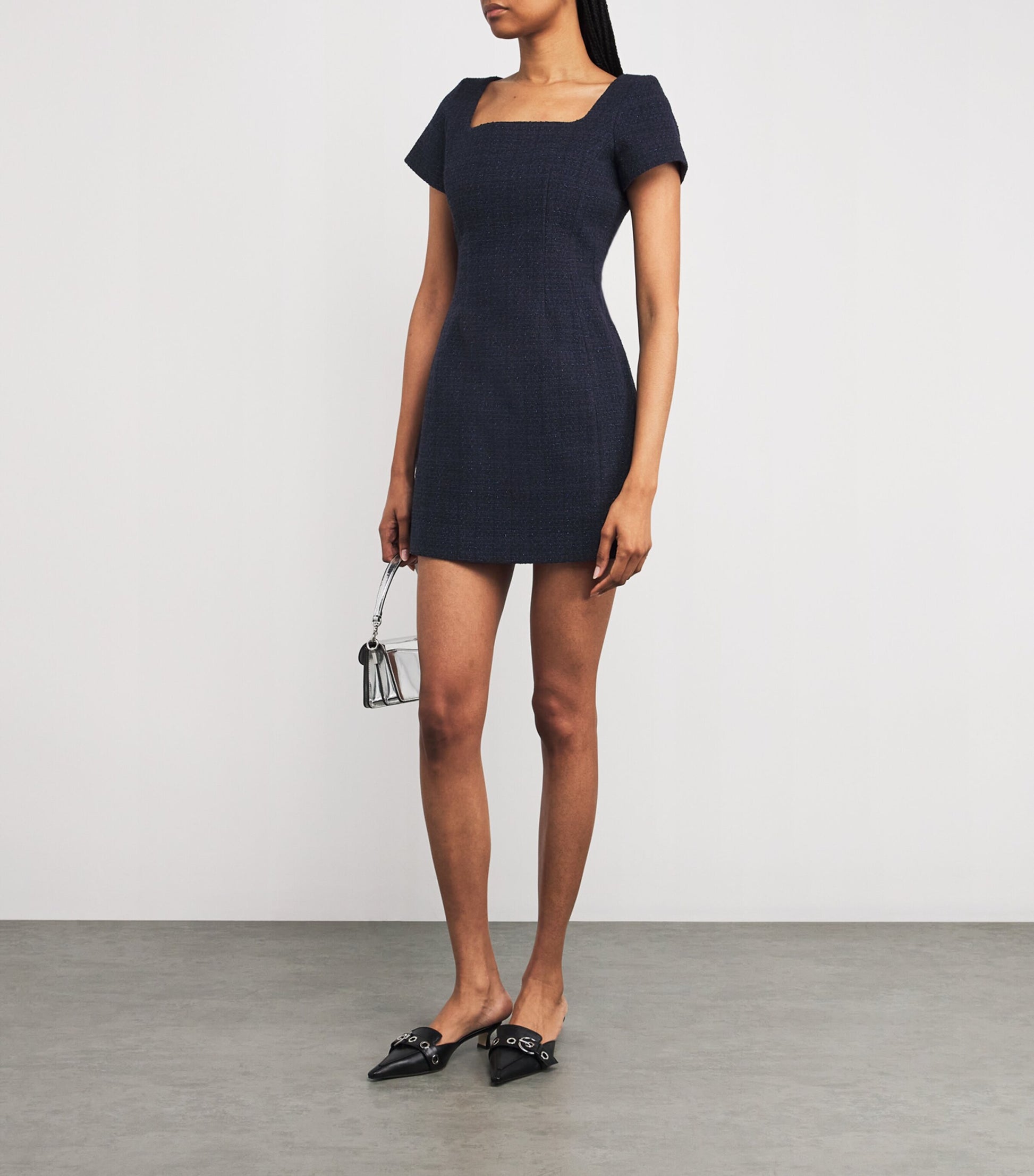 Maje Blue Tweed Mini Dress