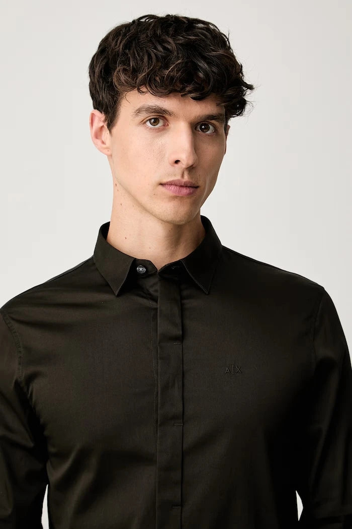 Armani Exchange erkek pamuk elastan gömlek