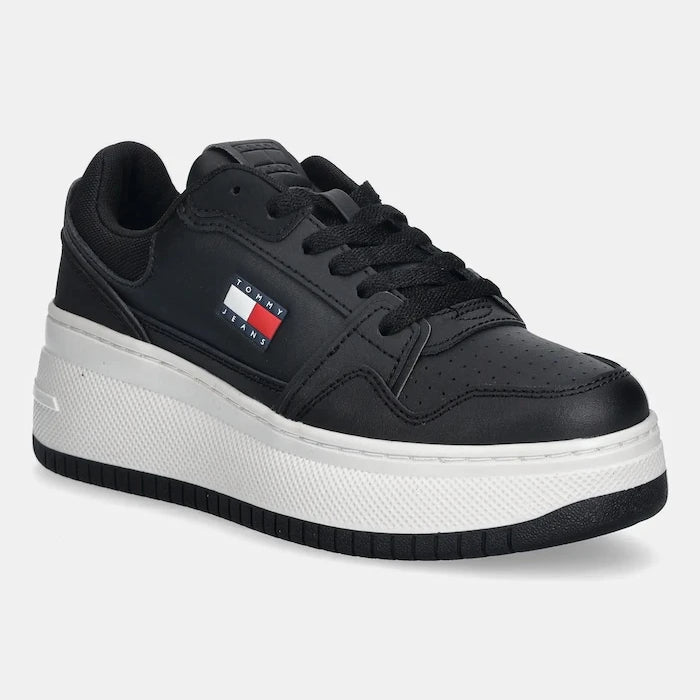Кожени маратонки Tommy Jeans TJW RETRO BASKET FLATFORM