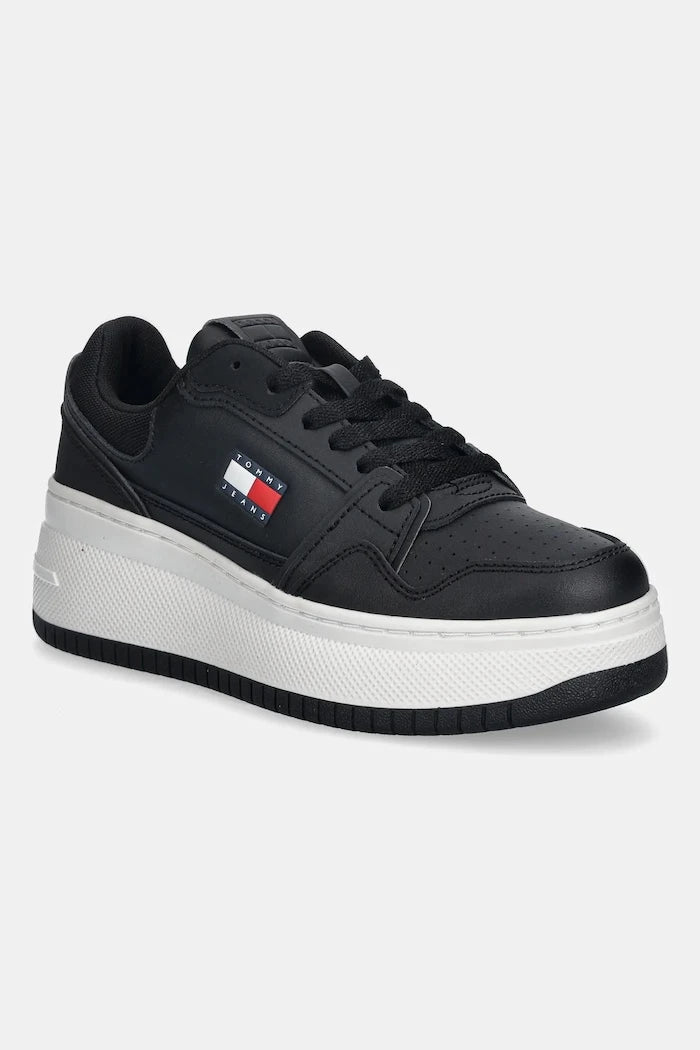 Кожени маратонки Tommy Jeans TJW RETRO BASKET FLATFORM