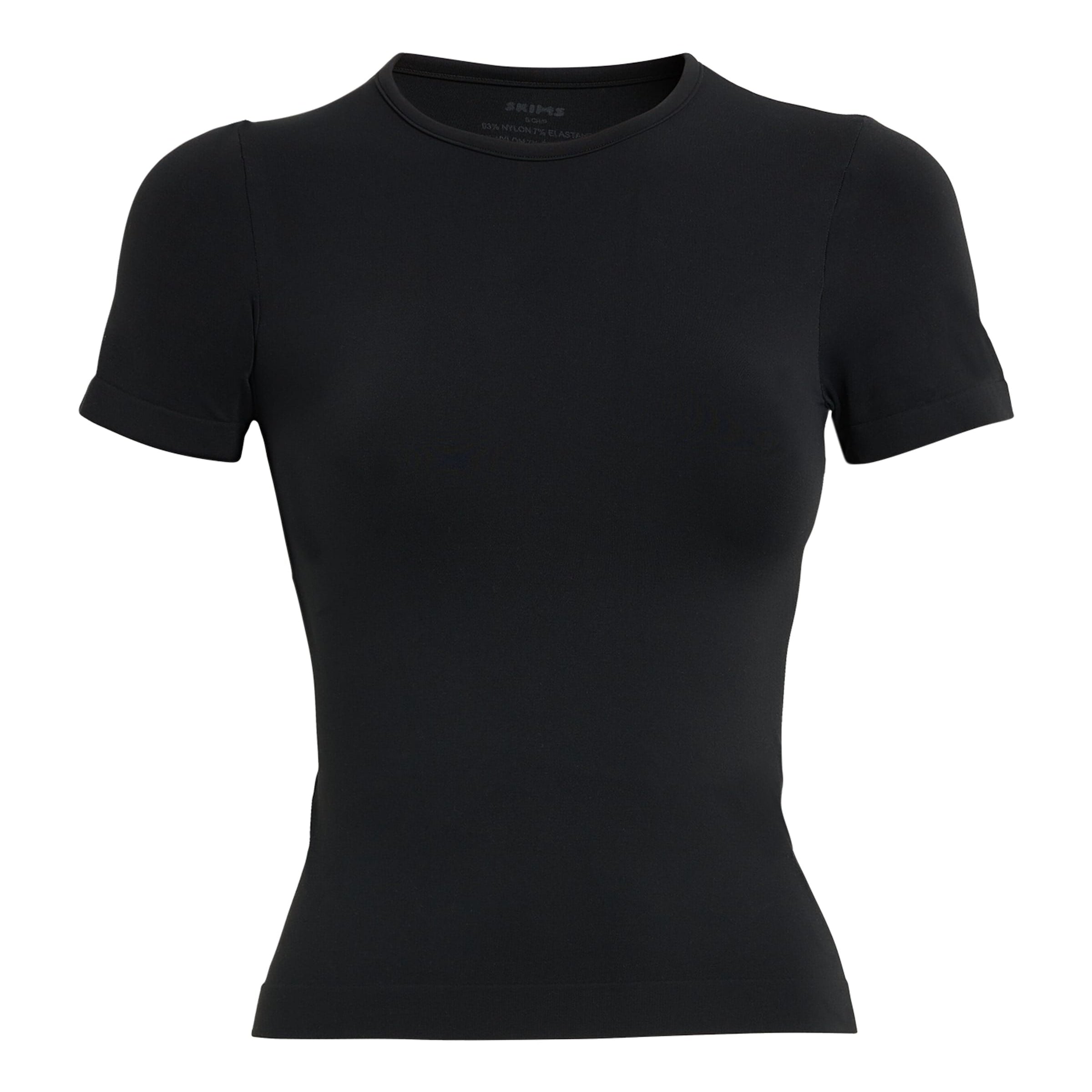 Skims Black Soft Smoothing T-Shirt