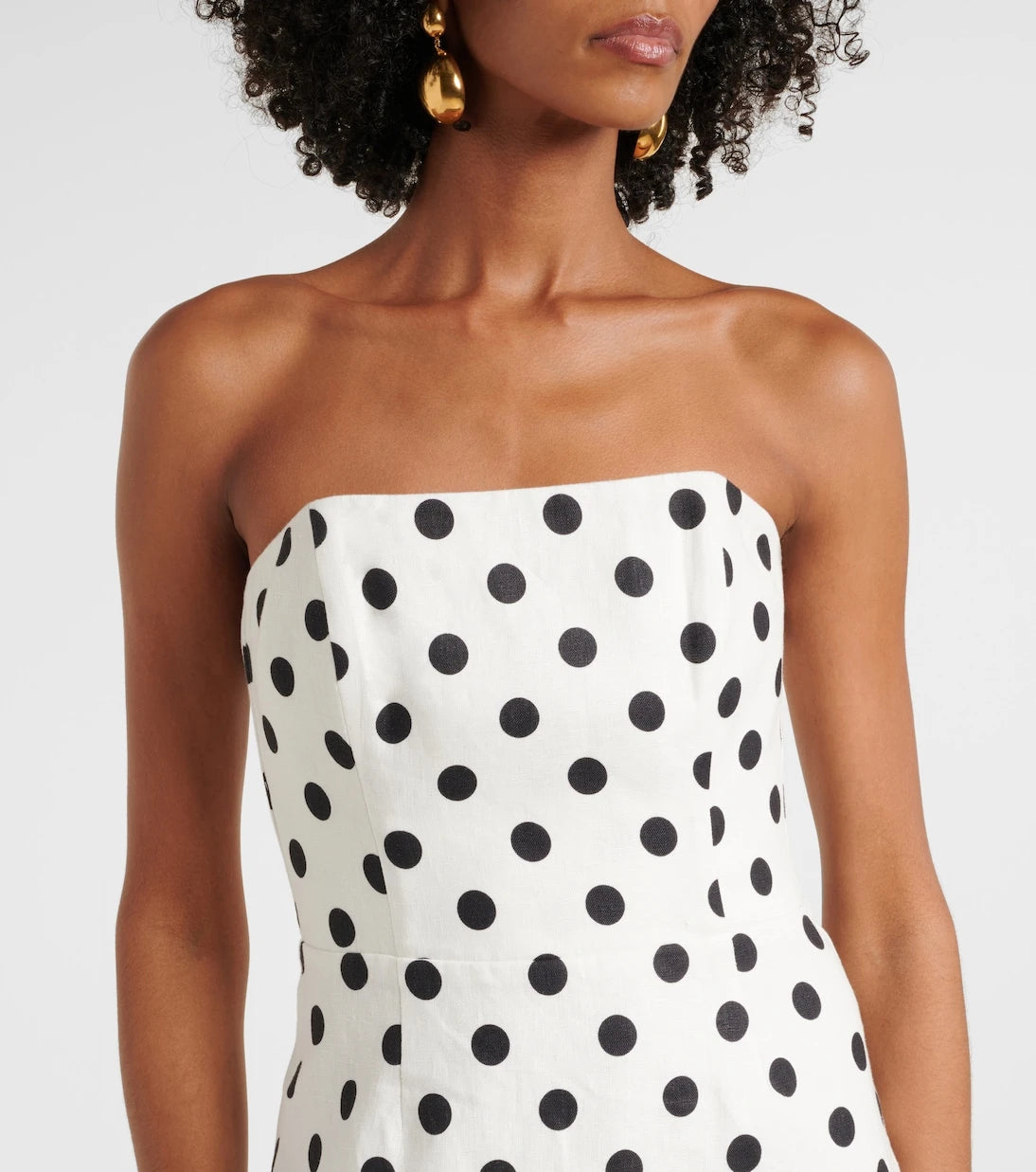 Posse - Romeo polka-dot linen maxi dress