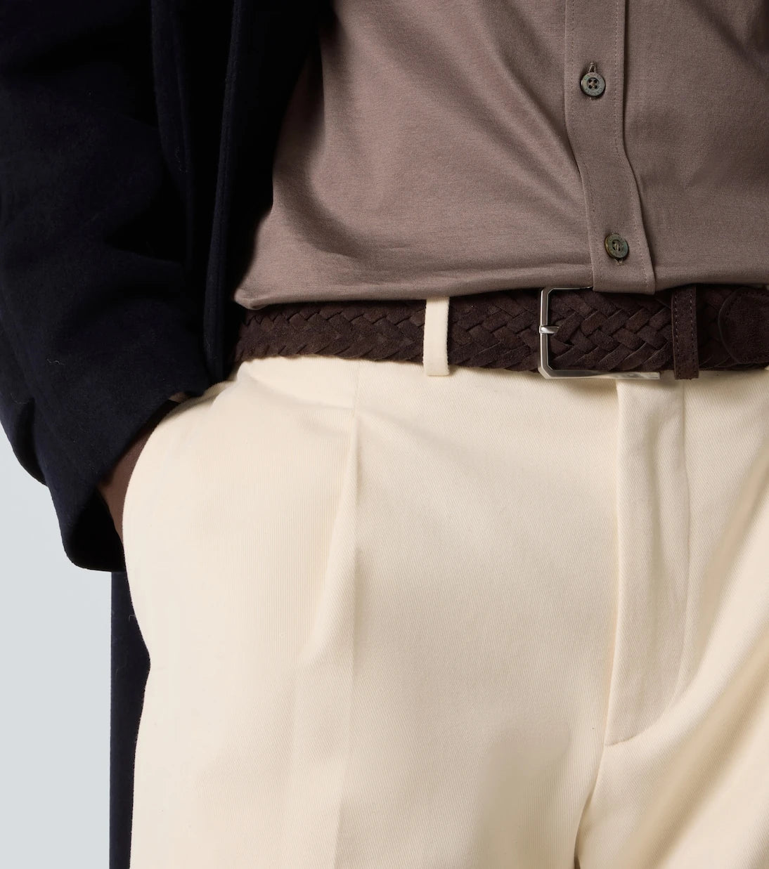 Canali - Braided suede belt