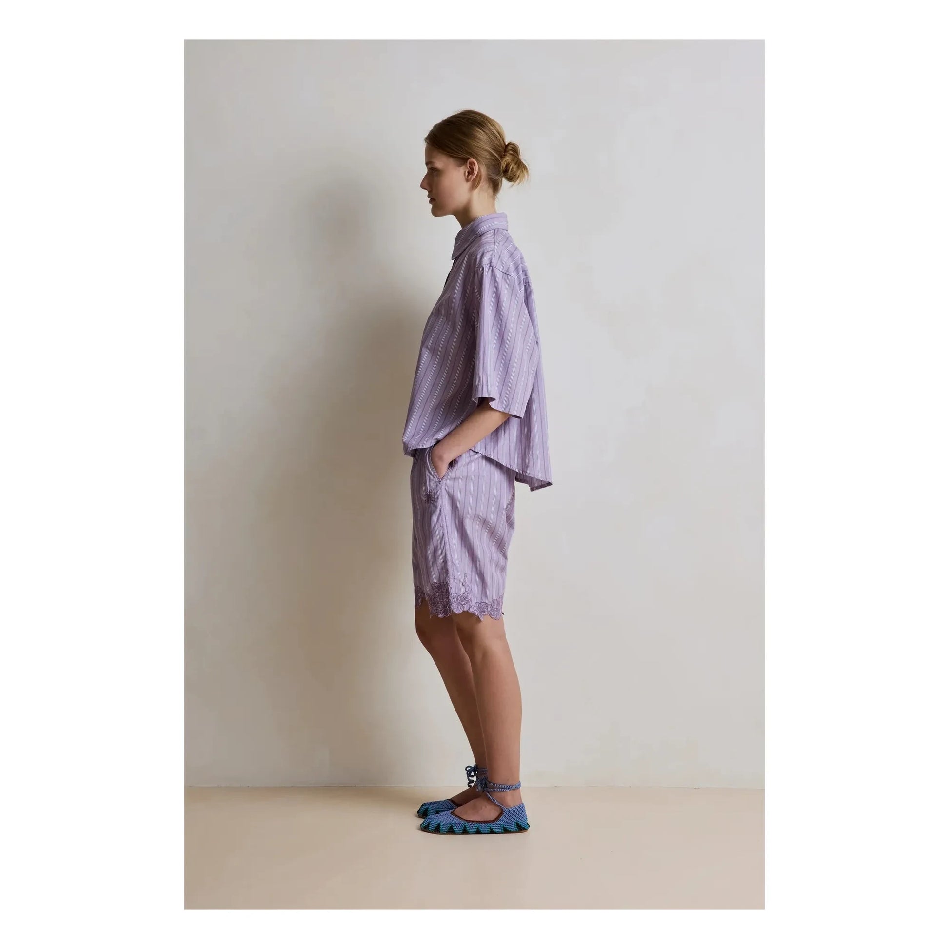 Hod - Selena Cotton Stripe Shirt | Lilac