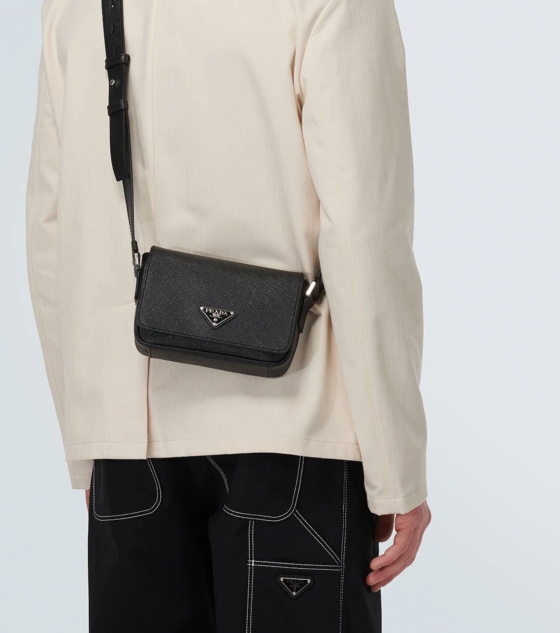 Prada - Logo saffiano leather shoulder bag