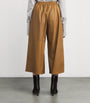 Yves Salomon Yellow Leather Wide-Leg Trousers