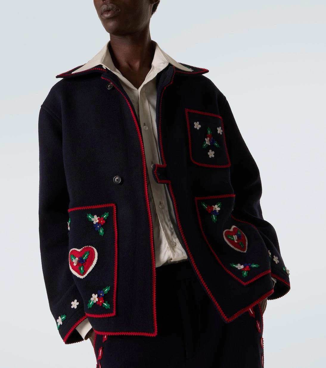Bode - Carroll embroidered wool jacket