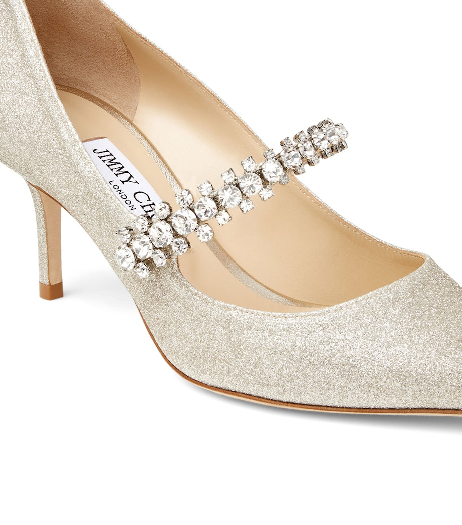 Jimmy Choo Silver Bing 65 Glitter Pumps