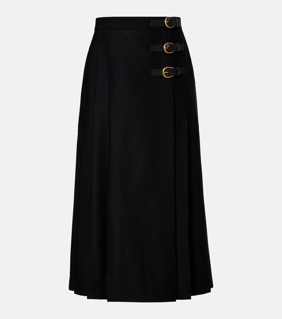Chloé - Pleated virgin wool midi skirt