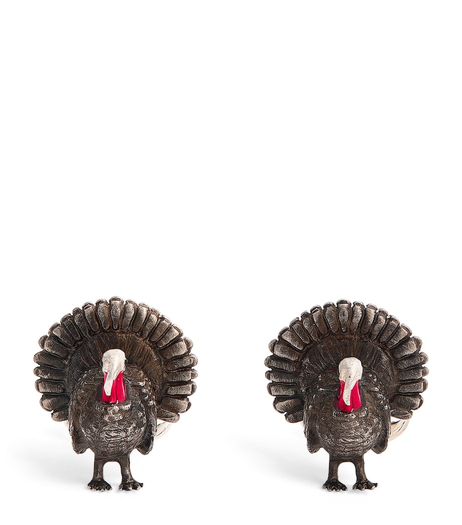 Deakin & Francis Sterling Silver Wild Turkey Cufflinks