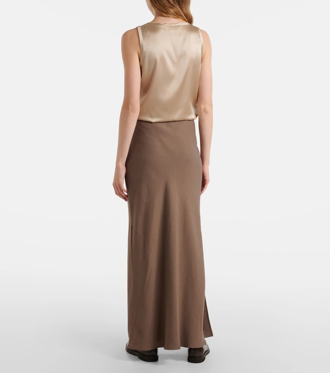 Brunello Cucinelli - High-rise twill maxi skirt