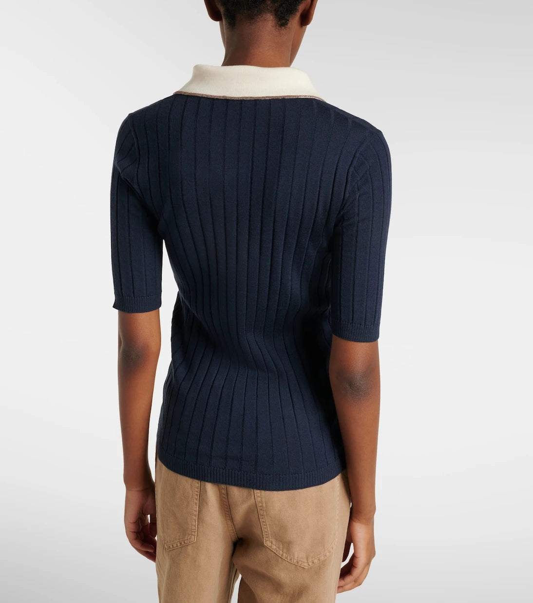 Brunello Cucinelli - Embellished wool and cashmere polo sweater