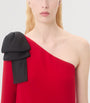 Valentino Red Silk One-Shoulder Gown