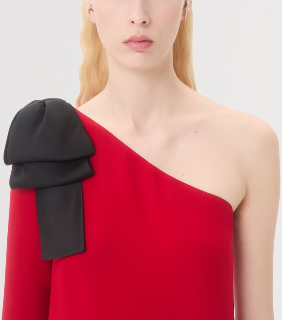 Valentino Red Silk One-Shoulder Gown