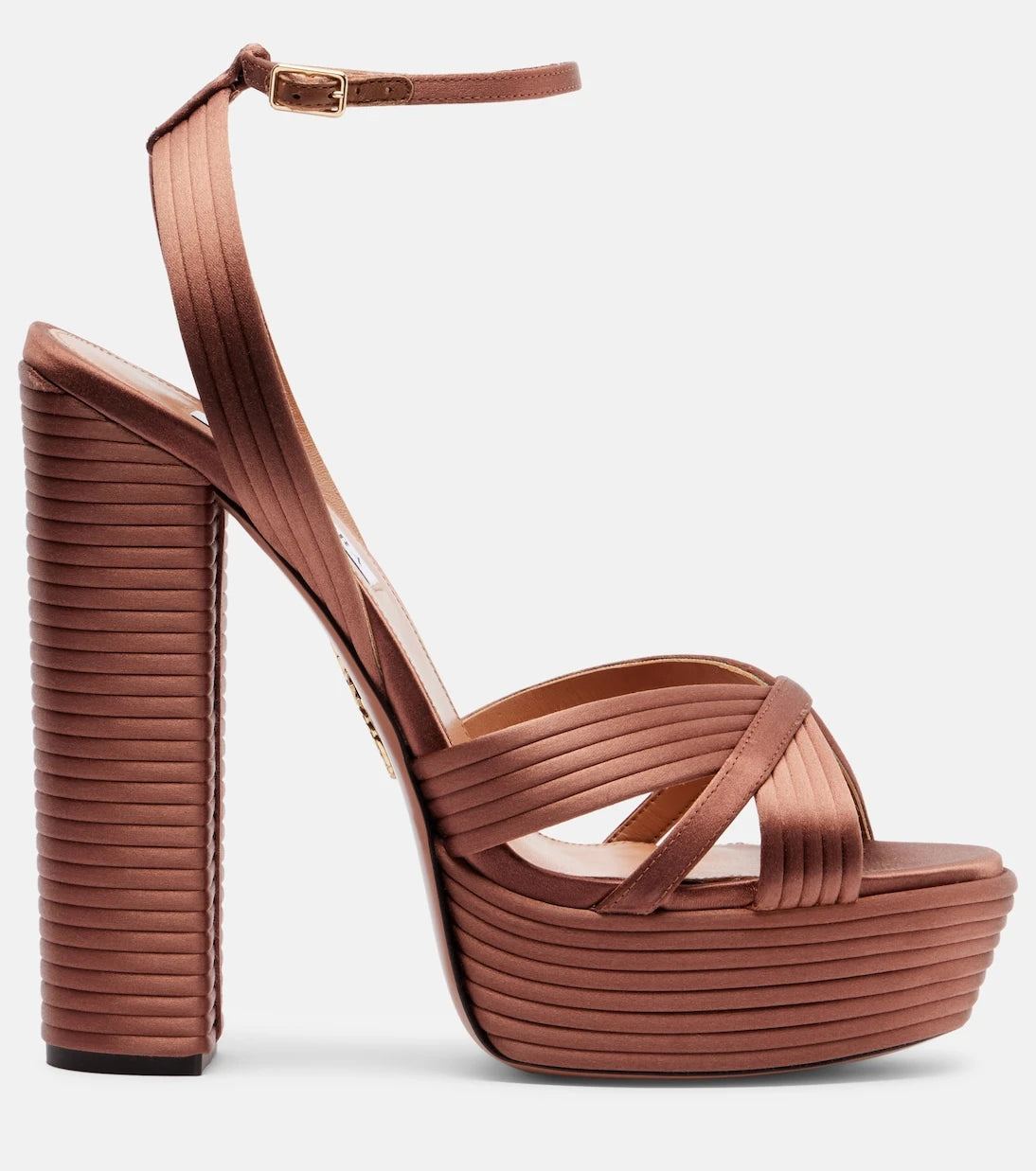 Aquazzura - Sundance 140 satin platform sandals