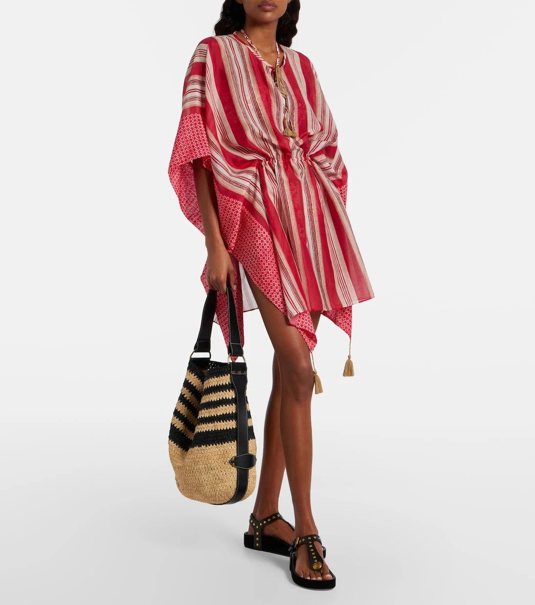 Isabel Marant - Bayia striped raffia shoulder bag