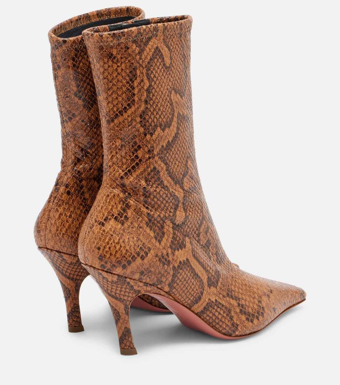Amina Muaddi - Jamie snake-effect leather ankle boots