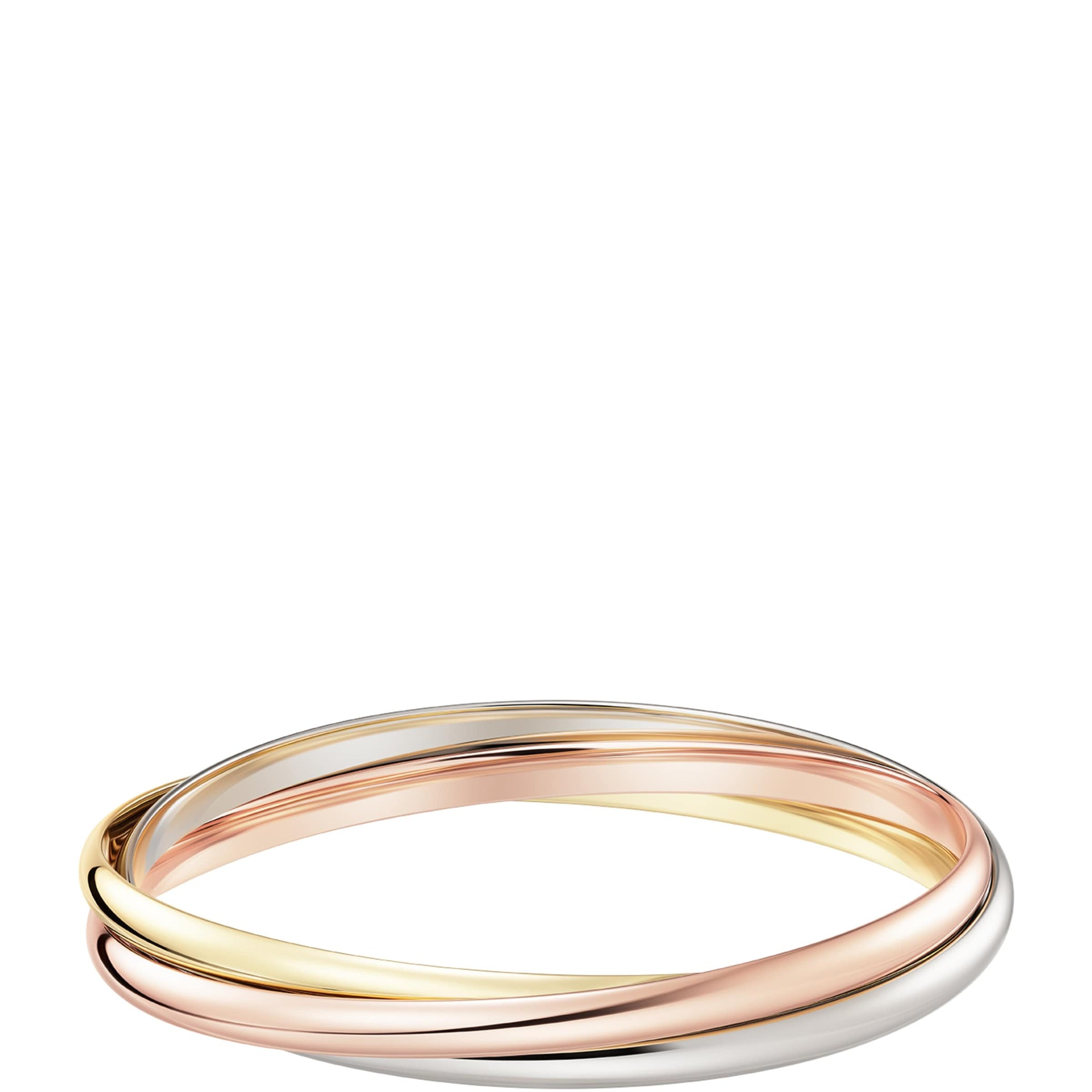 Large White, Rose and Yellow Gold Trinity Bracelet