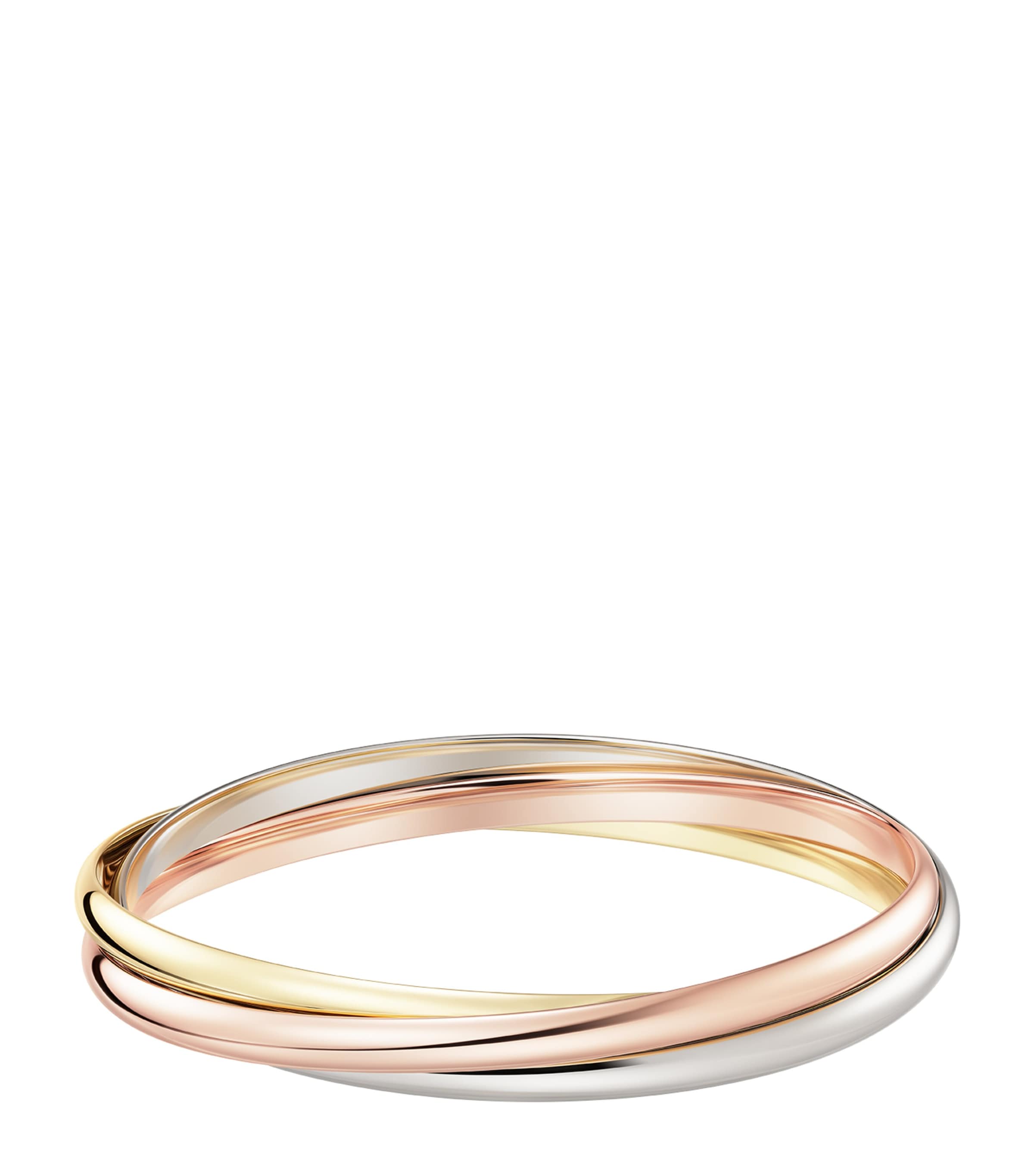 Large White, Rose and Yellow Gold Trinity Bracelet