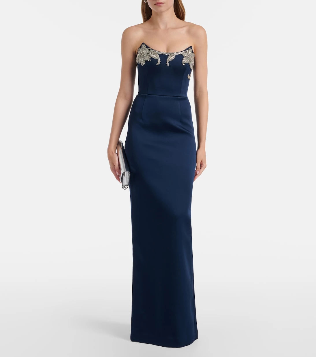 Rebecca Vallance - Lessa embellished satin bustier gown